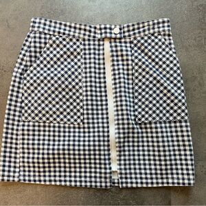 Blue and White Mini Pencil Skirt for Casual Wear